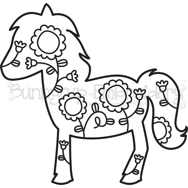 Floral Horse SVG