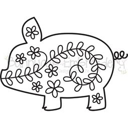 Floral Pig SVG