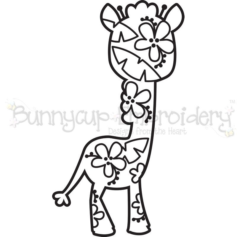 Floral Giraffe SVG