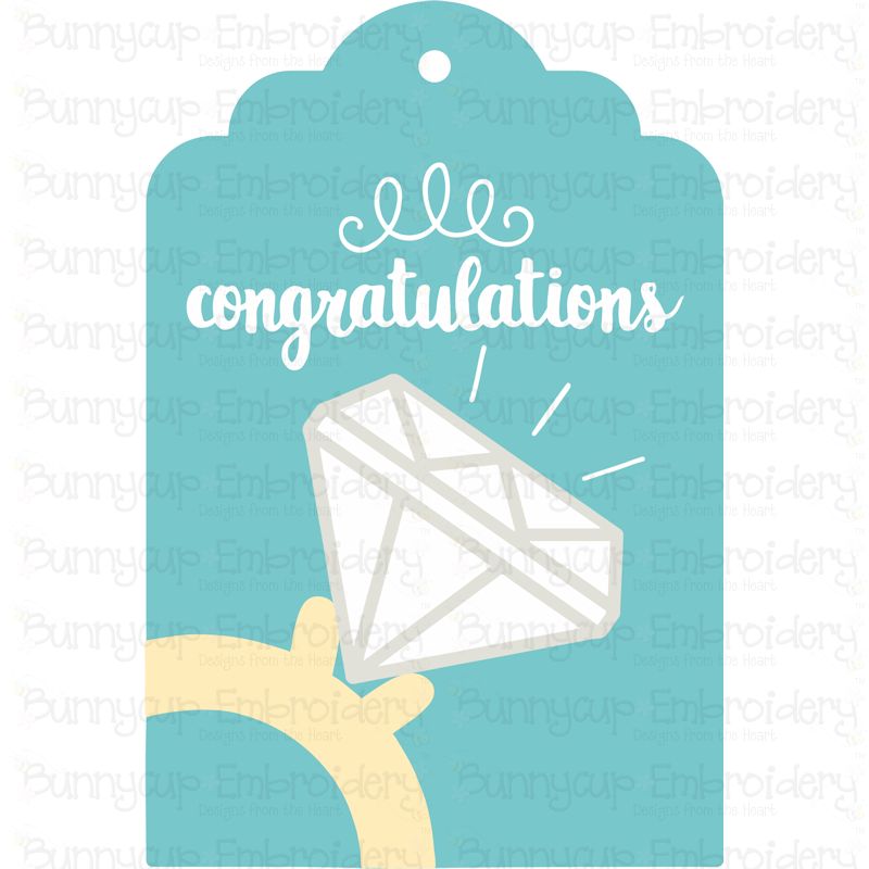 Engagement Ring Congratulations Gift Tag SVG