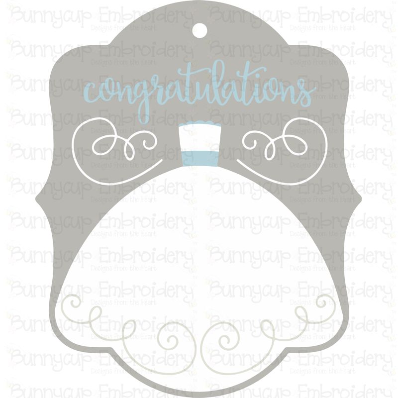 Wedding Dress Congratulations Gift Tag SVG