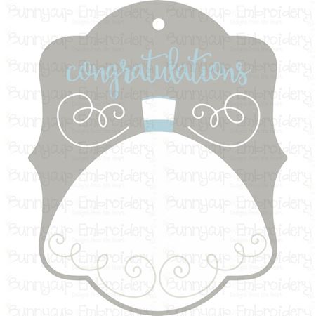 Wedding Dress Congratulations Gift Tag SVG