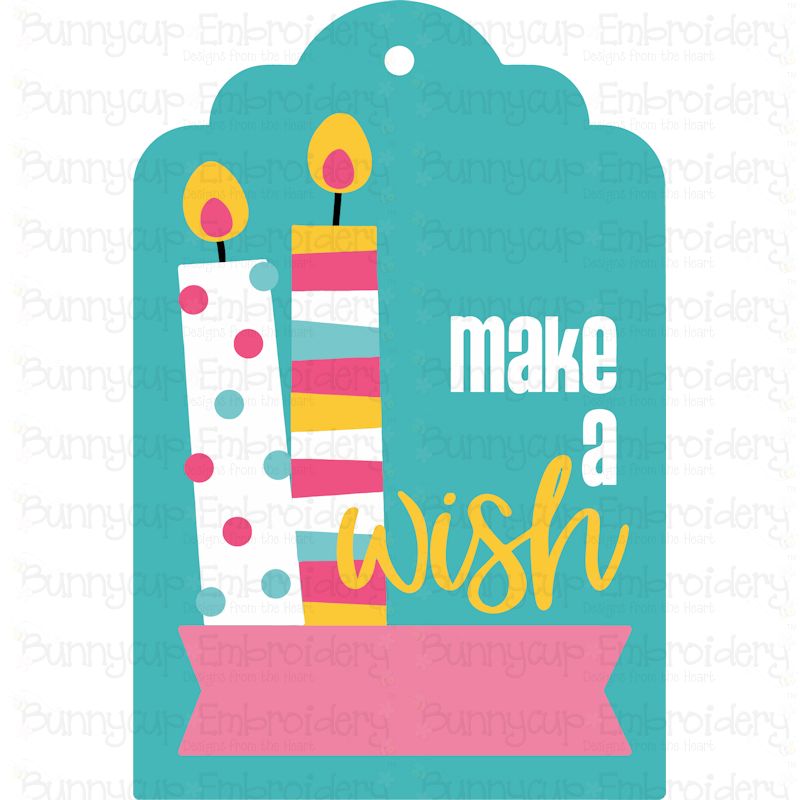 Make A Wish Birthday Gift Tag SVG