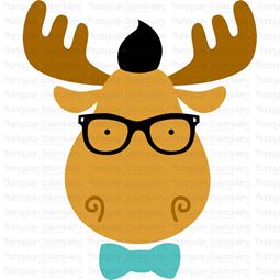 Hipster Moose Face SVG