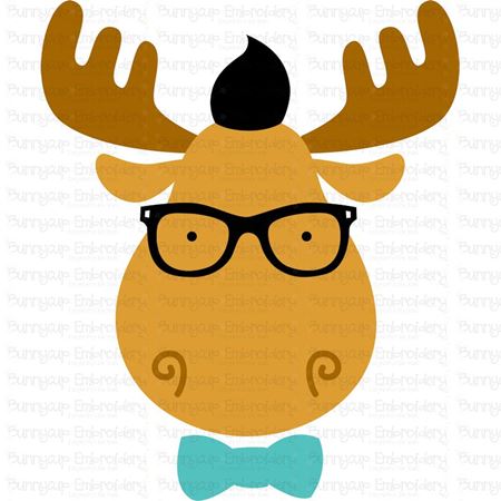 Hipster Moose Face SVG
