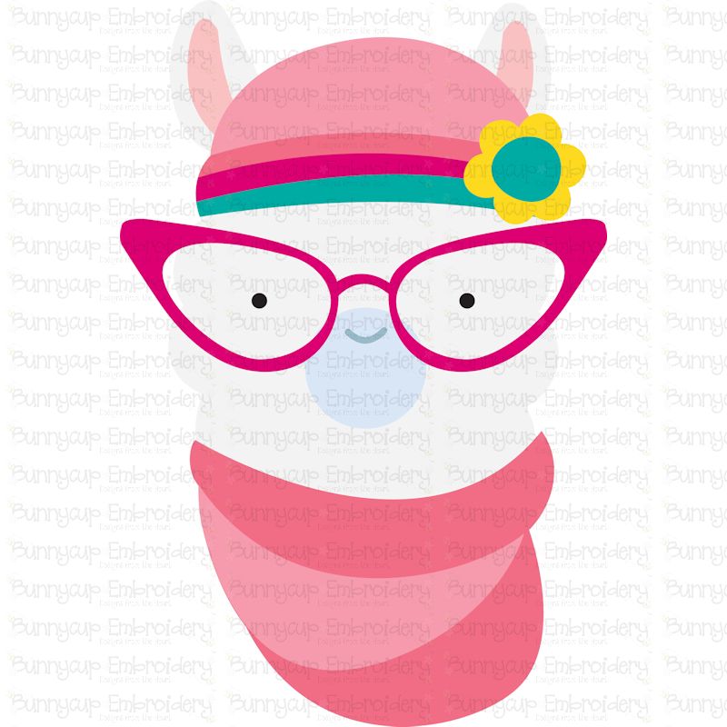 Hipster Llama Face SVG