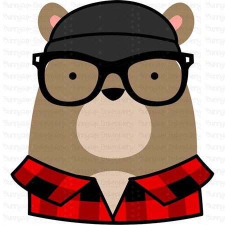 Hipster Bear Face SVG