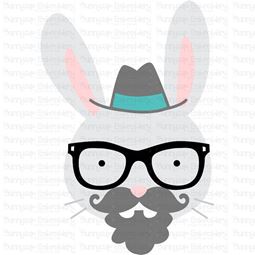Hipster Rabbit Face SVG