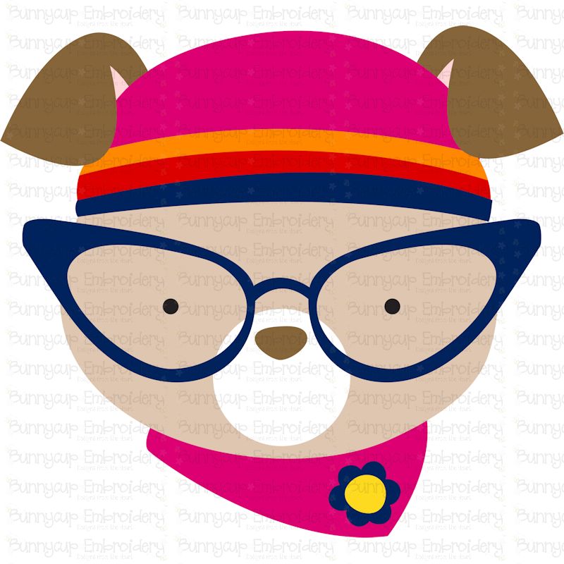 Hipster Dog Face SVG