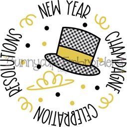 New Years Circle SVG