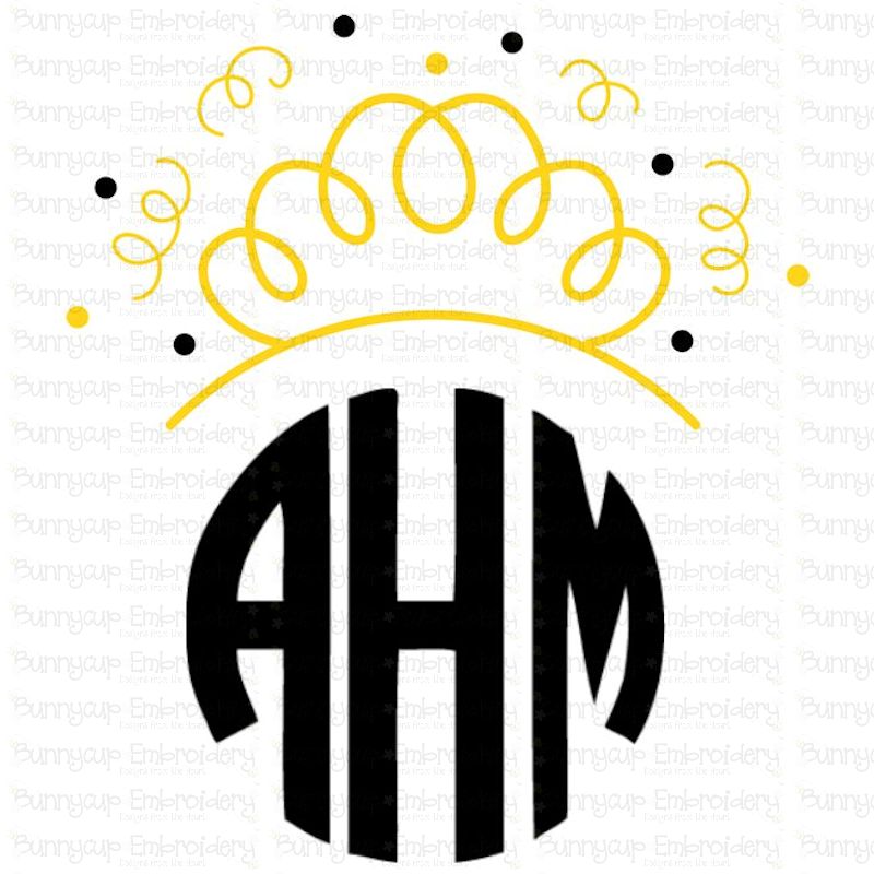 New Years Princess Crown Monogram Topper SVG