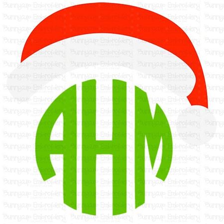 Rounded Santa's Hat  Monogram Topper SVG