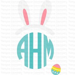 Easter Bunny Ears Boy Monogram Topper SVG