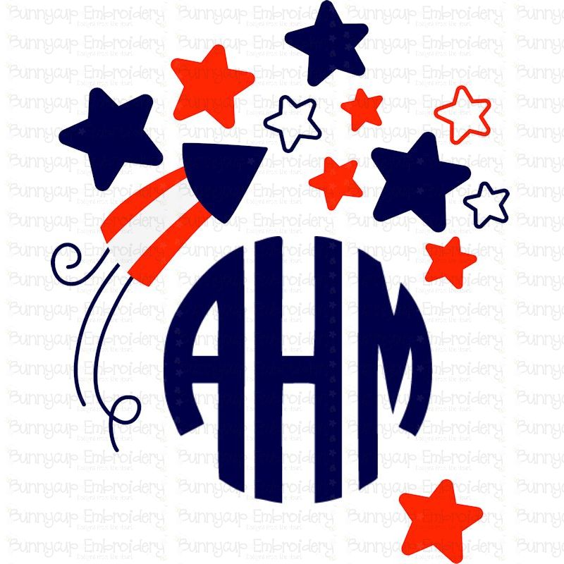 Fourth Of July Monogram Topper SVG