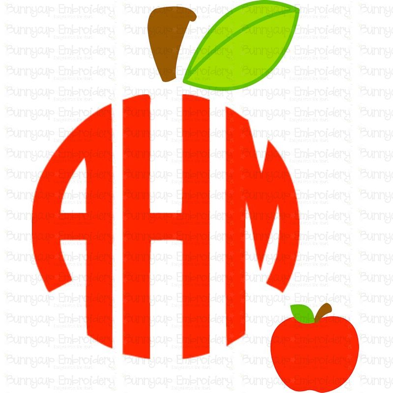 Apple Monogram Topper SVG