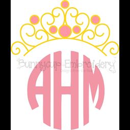 Princess Crown Monogram Topper SVG