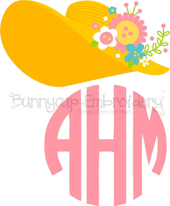 Southern Belle Hat Monogram Topper SVG