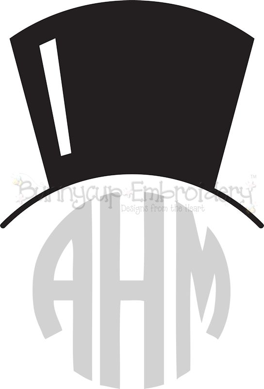 Top Hat Monogtam Topper SVG