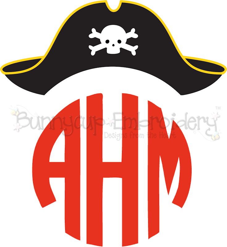 Pirate Hat Monogram Topper SVG