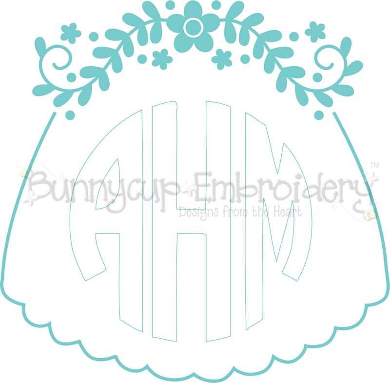 Bridal Veil Monogram Topper SVG