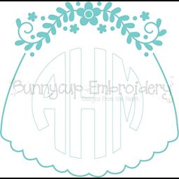 Bridal Veil Monogram Topper SVG