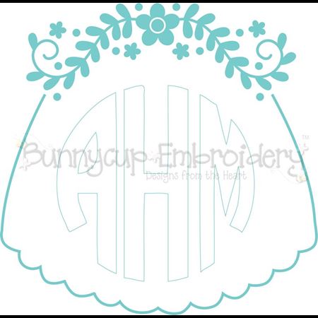 Bridal Veil Monogram Topper SVG