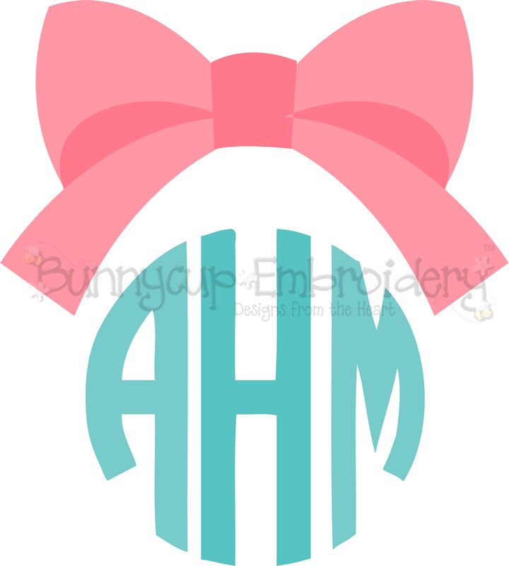 Bow Monogram Topper SVG