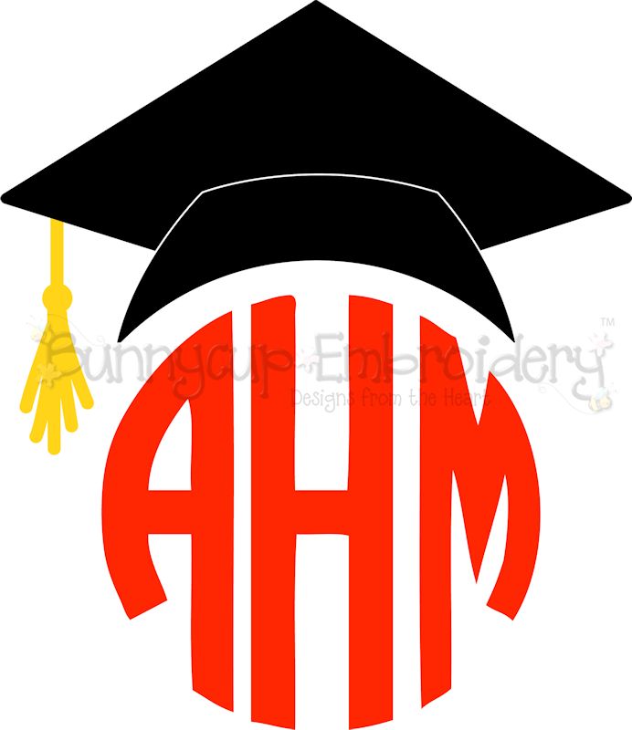 Graduation Cap Monogram Topper SVG