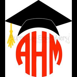 Graduation Cap Monogram Topper SVG