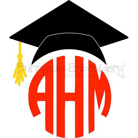 Graduation Cap Monogram Topper SVG