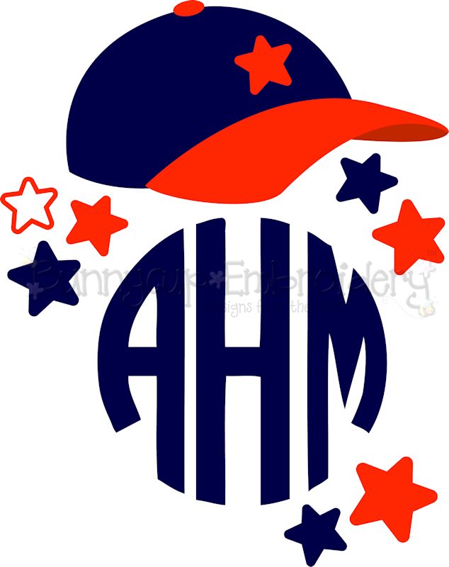 Baseball Cap Monogram Topper SVG