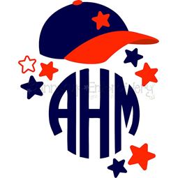 Baseball Cap Monogram Topper SVG