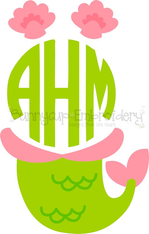 Mermaid Monogram Topper SVG