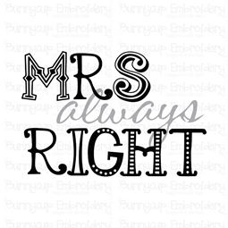 Mrs Always Right SVG