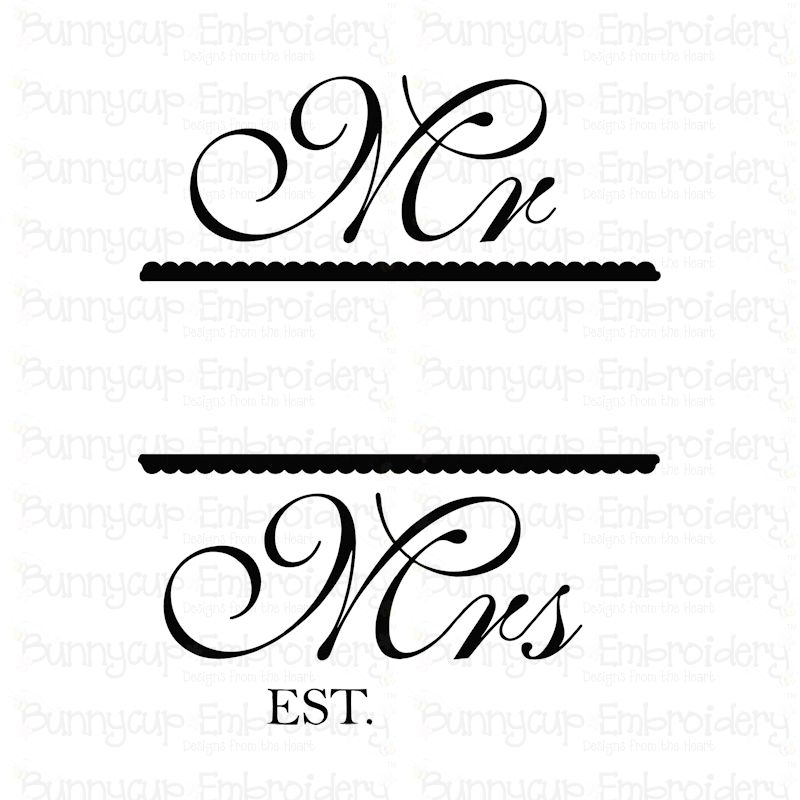 Split Mr And Mrs Est SVG
