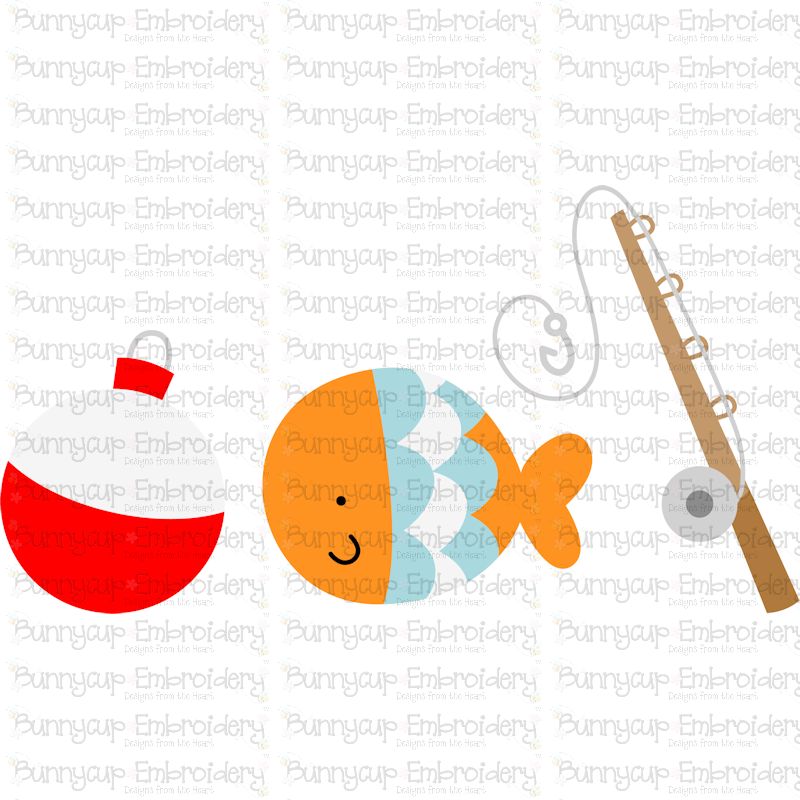 Float Fish Fishing Rod Trio  SVG