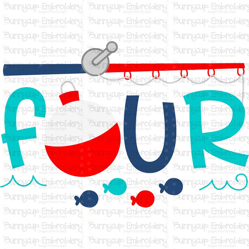 Four Fishing Rod  SVG