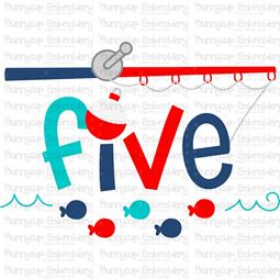 Five Fishing Rod  SVG
