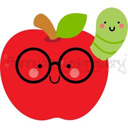 Glasses Apple And Caterpillar SVG