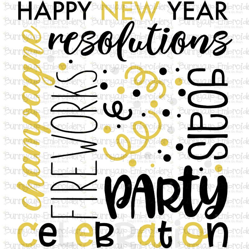 New Years Day Subway Art SVG