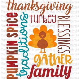 Thanksgiving Subway Art SVG
