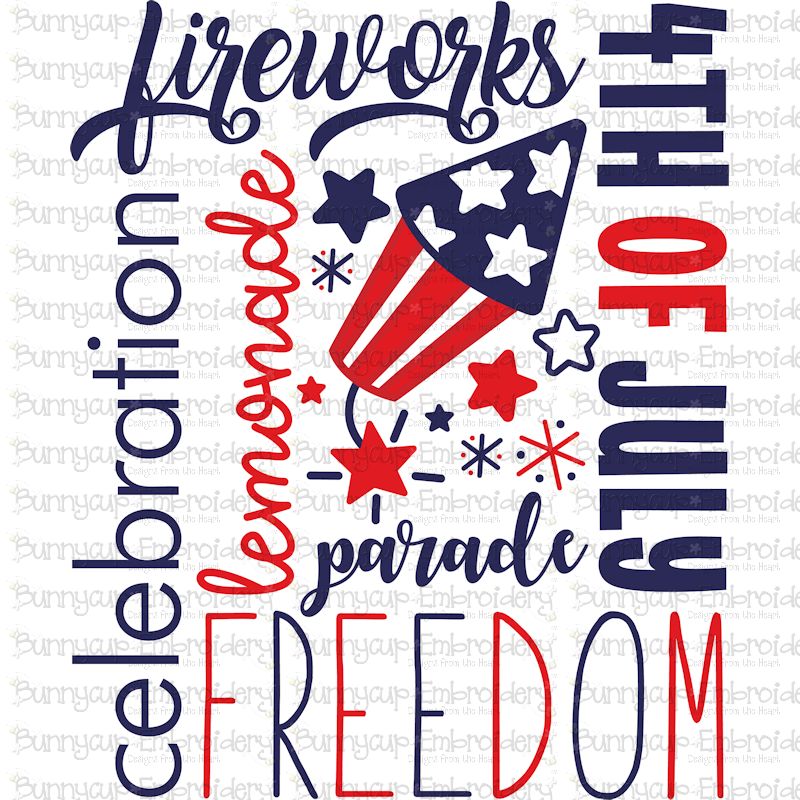 4th Of July Subway Art SVG