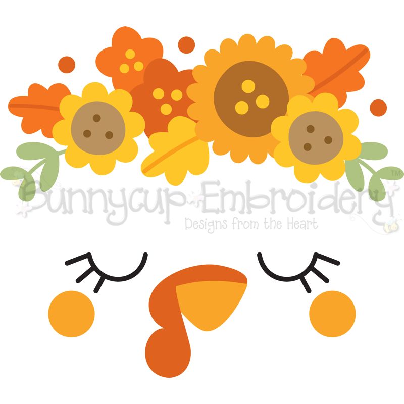 Floral Turkey Face SVG