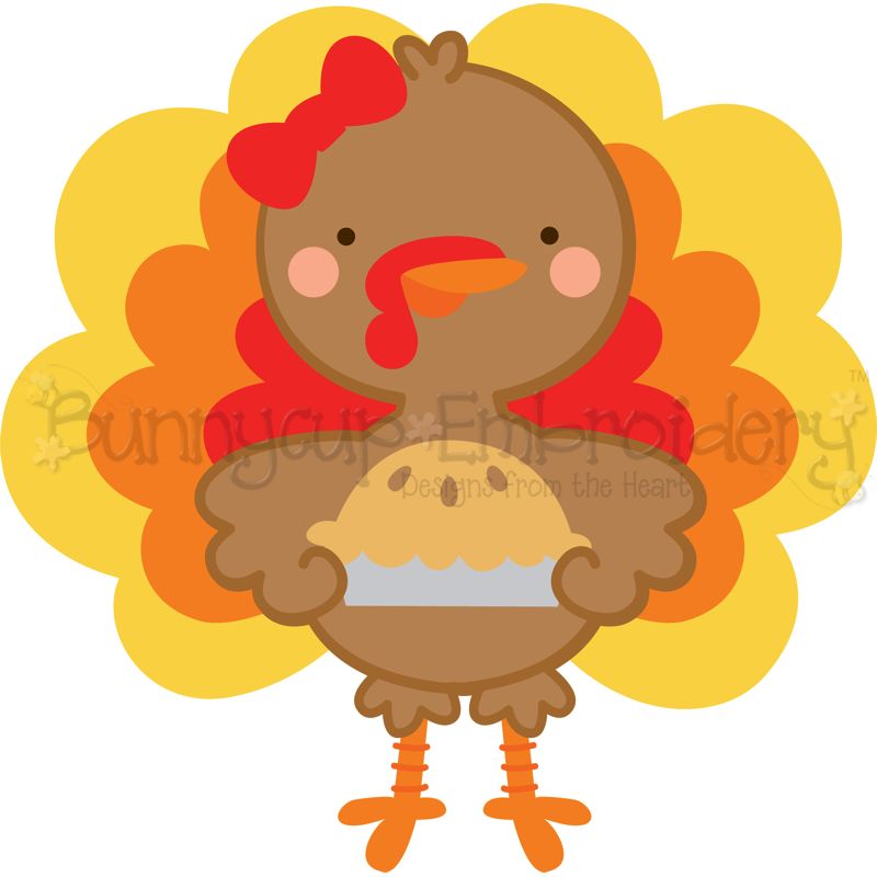 Pie and Girl Turkey SVG