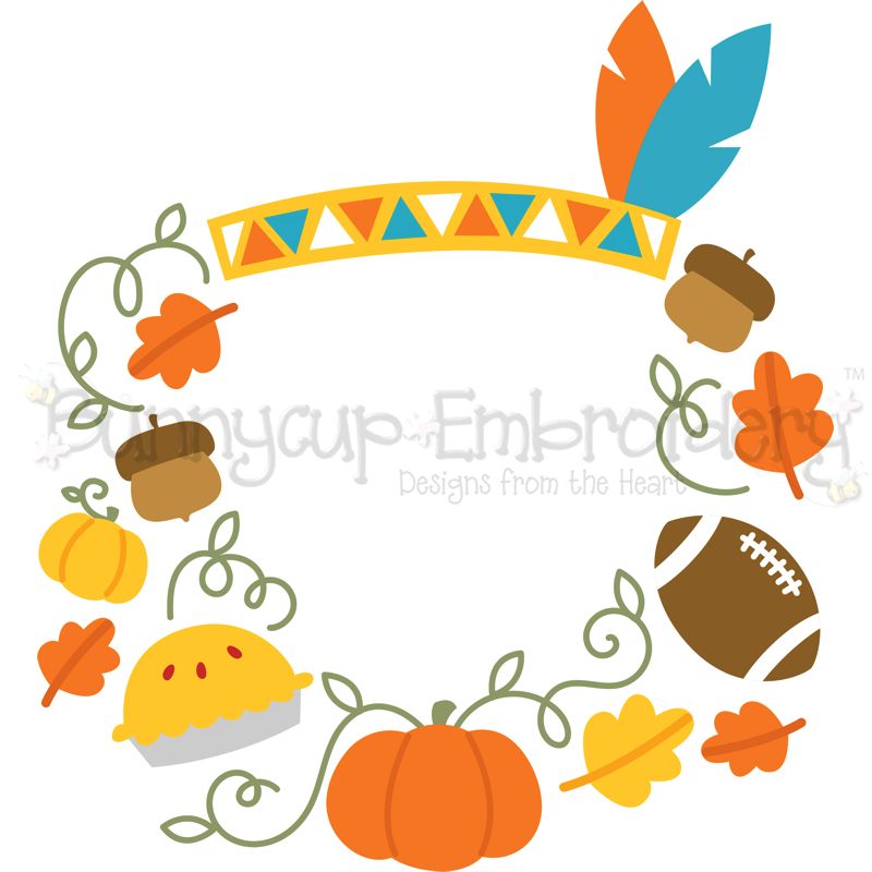 Indian Headdress Monogram Frame SVG