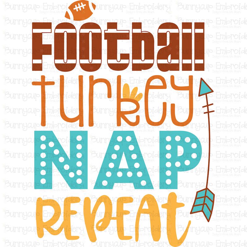 Football Turkey Nap Repeat SVG