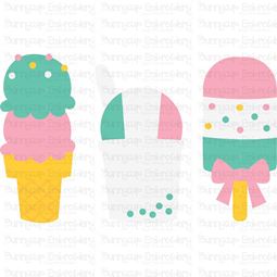 Summer Ice Cream Trio SVG