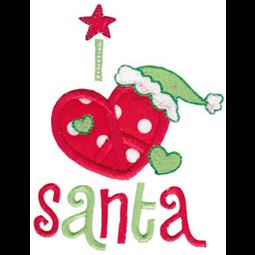 I Love Santa Applique