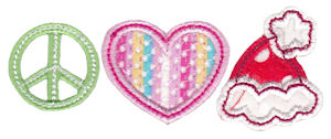 Peace Love Santa Hat Applique