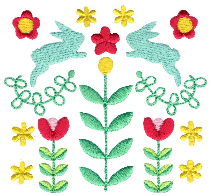 Scandi Leaping Bunnies Folk Art